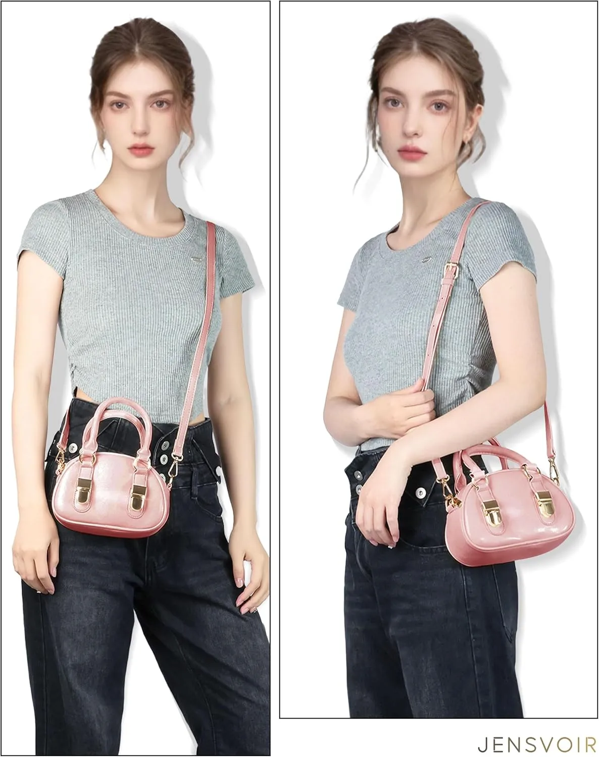Small Purse for Women - Mini Crossbody Bag PU Leather Clutch Shoulder Bag Removable Strap Handbag Zipper Closure