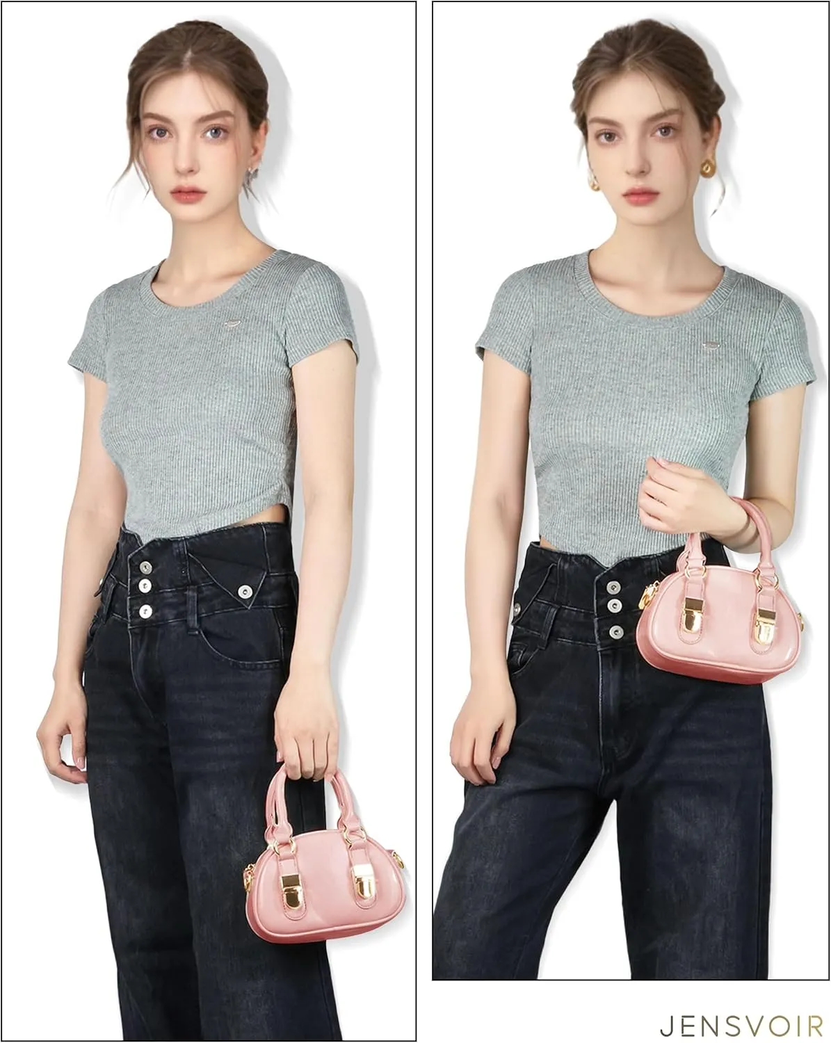 Small Purse for Women - Mini Crossbody Bag PU Leather Clutch Shoulder Bag Removable Strap Handbag Zipper Closure