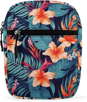 Small Satchel Purse Mini Shoulder Bag Personalized Hawaii Tropical Flower Print Crossbody Bags For Women Men