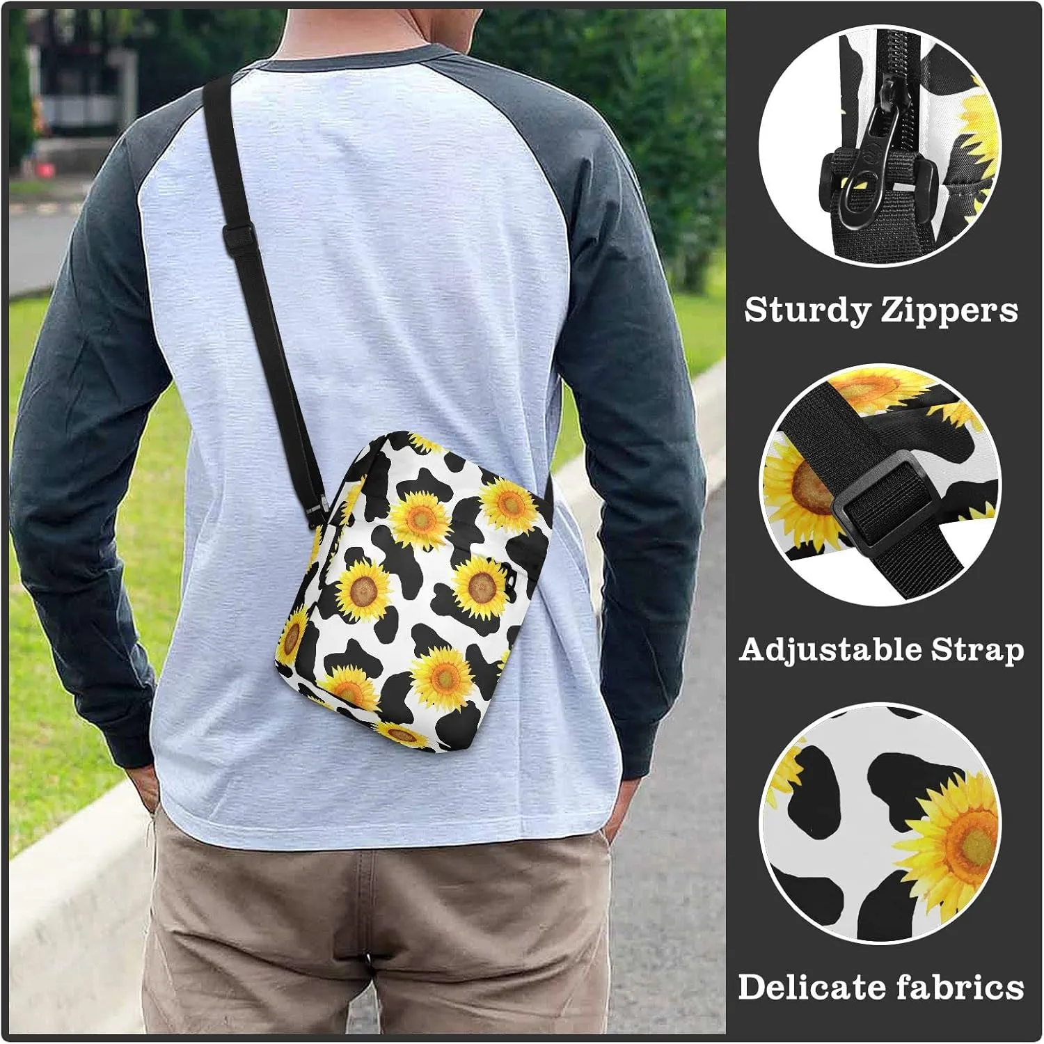 Small Shoulder Messenger Bags Women and Men Mini Adjustable Crossbody Handbag