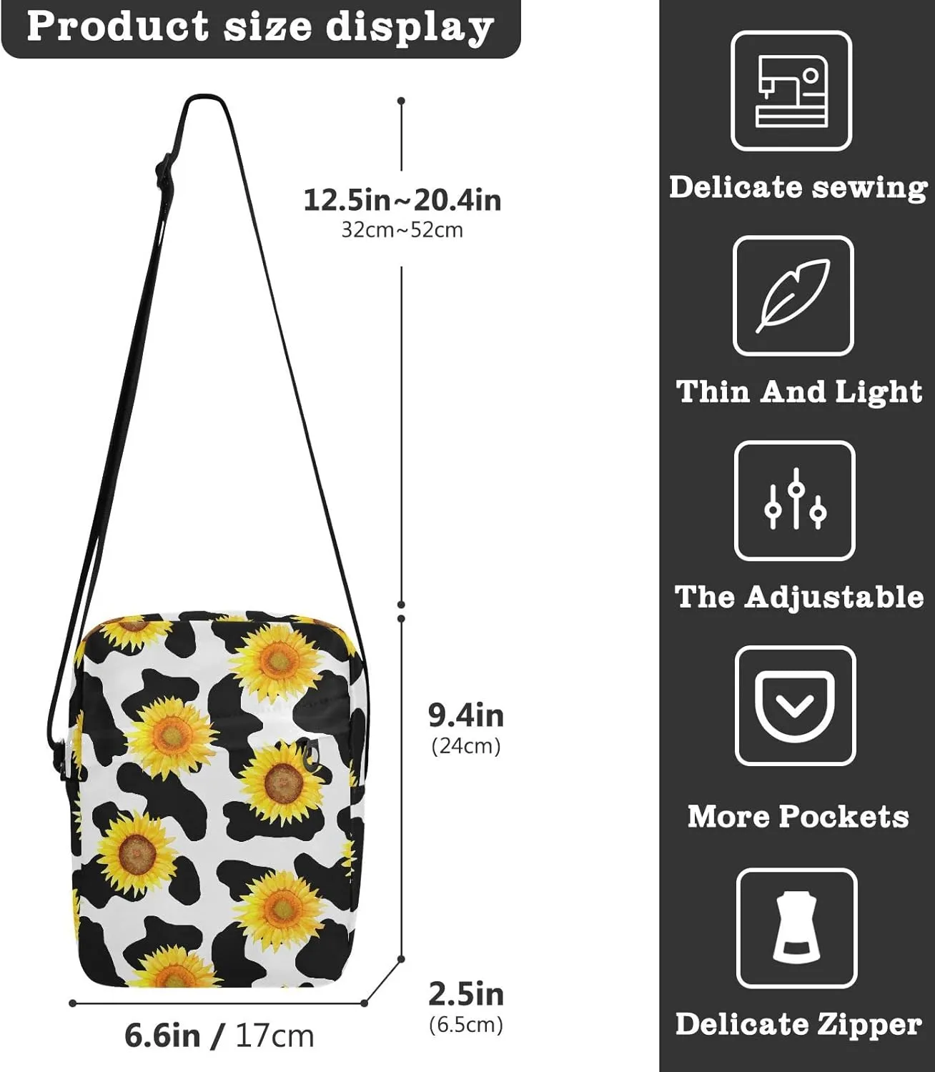 Small Shoulder Messenger Bags Women and Men Mini Adjustable Crossbody Handbag