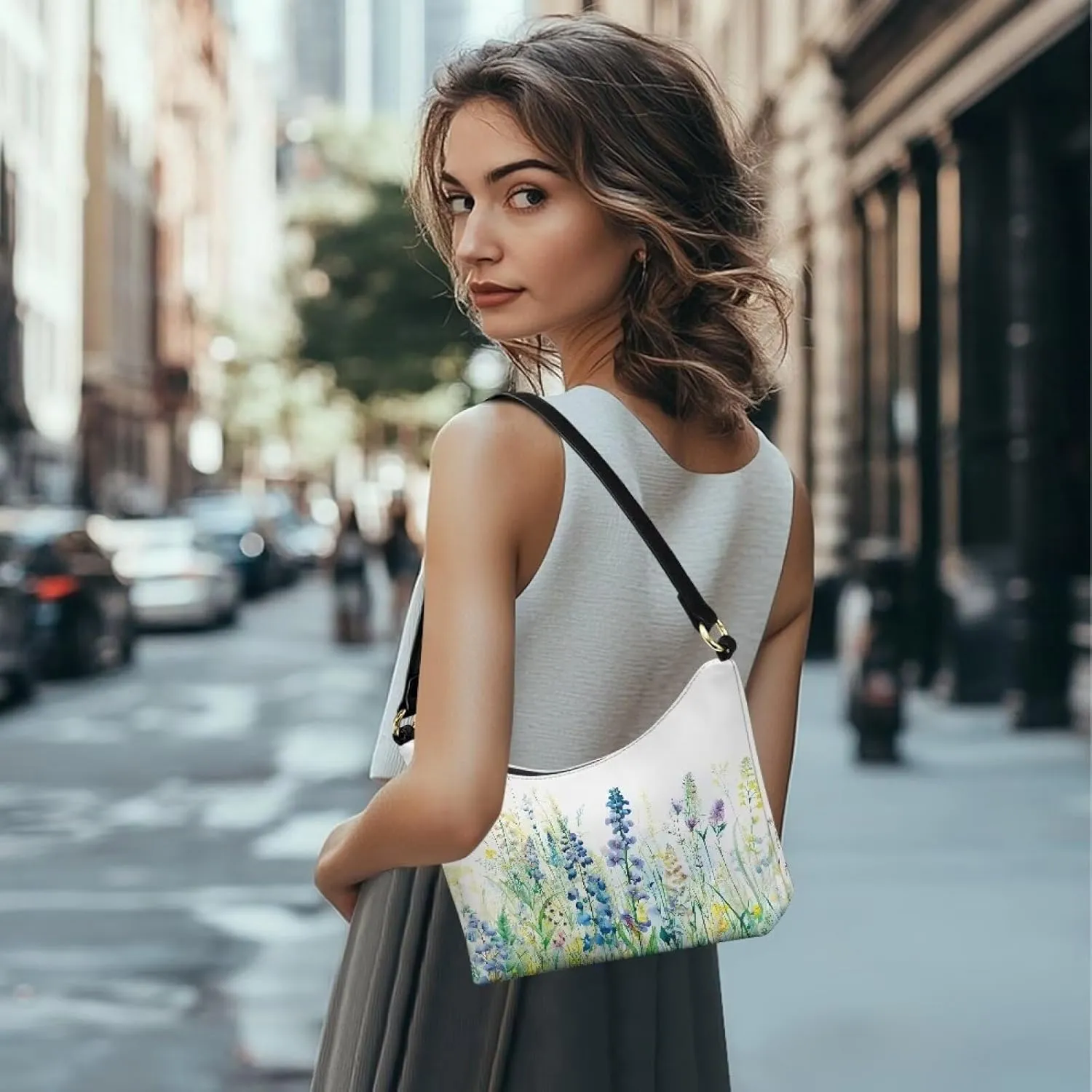 Small Underarm Crossbody bag with Zipper Closure for Women Dating Party