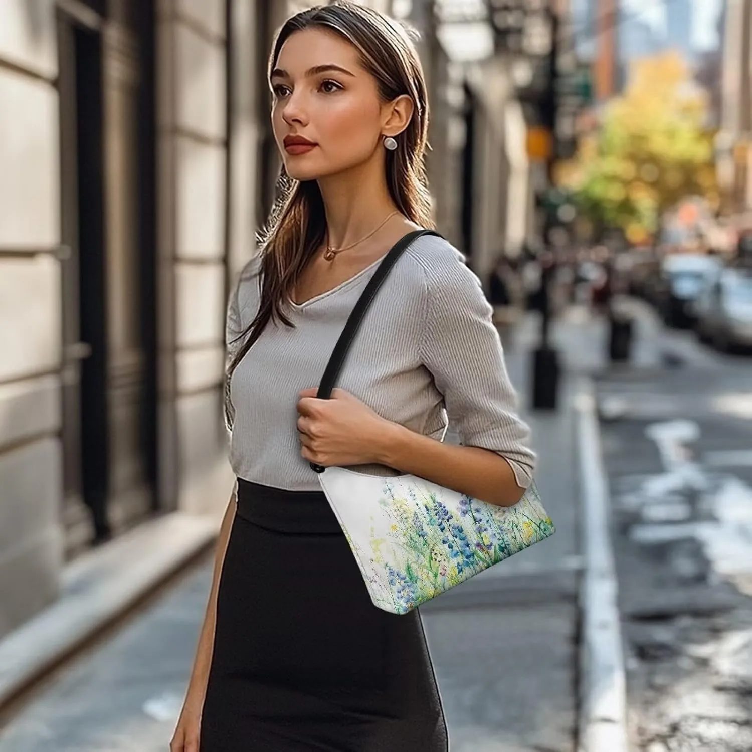 Small Underarm Crossbody bag with Zipper Closure for Women Dating Party