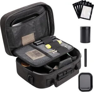 Smell Proof Bag, Christmas Gift Set for Friends, Smell Proof Bags with Combination Lock Scent Proof Smoking Tobacco Set, Odorless Rolling Tray Carbon Lining Organizer Travel Medicine Bags