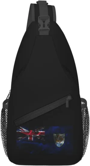 Smoke Style Flag Of Anguilla Crossbody Bags For Women Men Chest Backpack Gym Shoulder Bag Travel Outdoor Sports Casual Crossbody Bags
