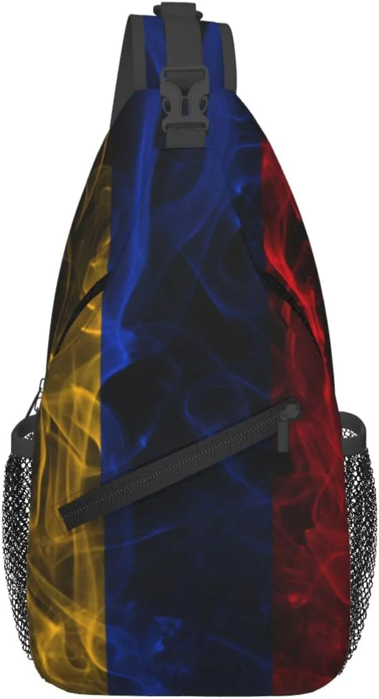 Smoke Style Flag Of Armenia Crossbody Bags For Women Men Chest Backpack Gym Shoulder Bag Travel Outdoor Sports Casual Crossbody Bags