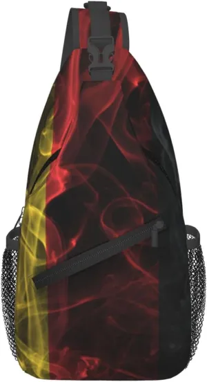 Smoke Style Flag Of Germany Crossbody Bags For Women Men Chest Backpack Gym Shoulder Bag Travel Outdoor Sports Casual Crossbody Bags