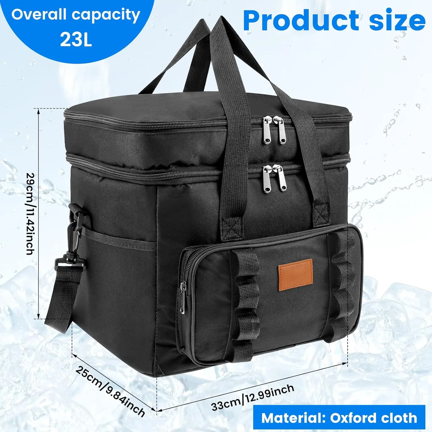 Soft Cooler Bag, 38 Cans Beach Cooler, Large Leakproof Insulated Soft Cooler, Waterproof and Collapsible Case for Lunch, Beach, Drink, Beverage, Travel, Camping, Picnic, for Men and Women