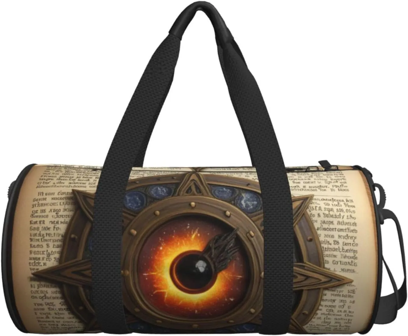 Solitude Spell Printed Travel Bag,Round Personal Item Storage bag,Foldie Duffel Bag for Traveling Vacation,Fitness,Sports