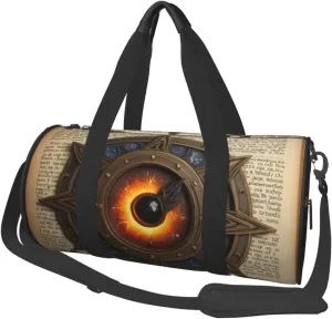 Solitude Spell Printed Travel Bag,Round Personal Item Storage bag,Foldie Duffel Bag for Traveling Vacation,Fitness,Sports
