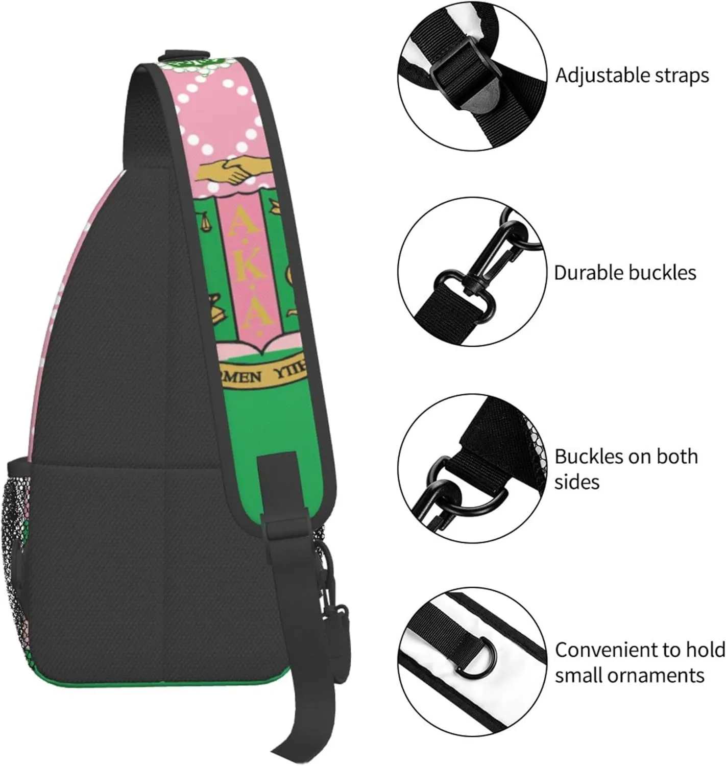 Sorority Gifts Unisex Crossbody Backpack Sling Bag chest bag for Hiking Traveling Outdoor Daypack