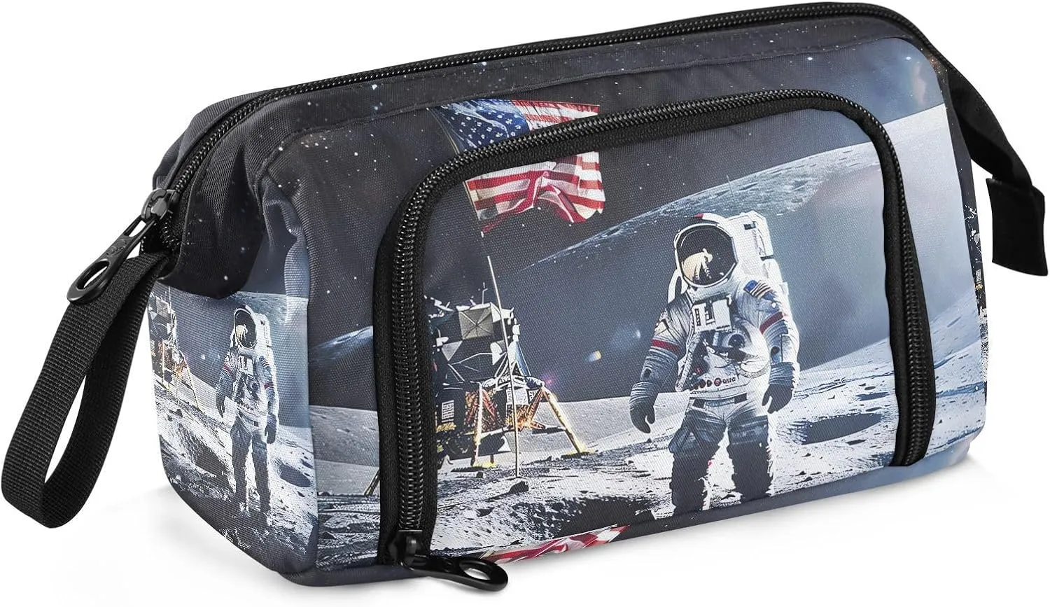 Space Astronaut Nasa Apollo Pencil Case Large Pencil Pouch Big Pencil Box Pen Bag Organizer Pencil Bags with Zipper for Adults Girls Kids Boys School 038