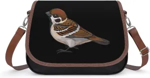 Sparrow Bird Trendy Crossbody Bags Purses for Women Casual Shoulder Handbags with Adjustable Wide Strap