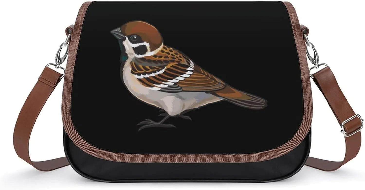 Sparrow Bird Trendy Crossbody Bags Purses for Women Casual Shoulder Handbags with Adjustable Wide Strap