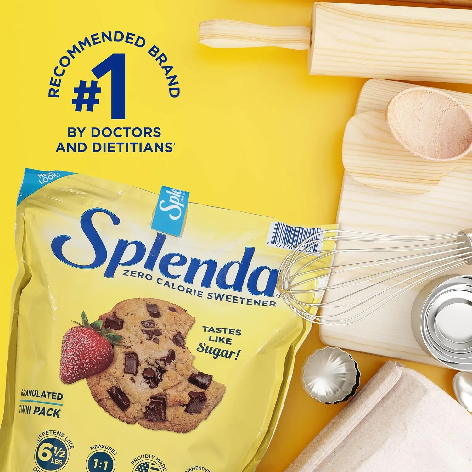 SPLENDA Zero Calorie Sweetener, Granulated Sugar Substitute, Resealable Twin Pack Bags, 25.22 Ounce (Each Pouch: 12.61 oz)
