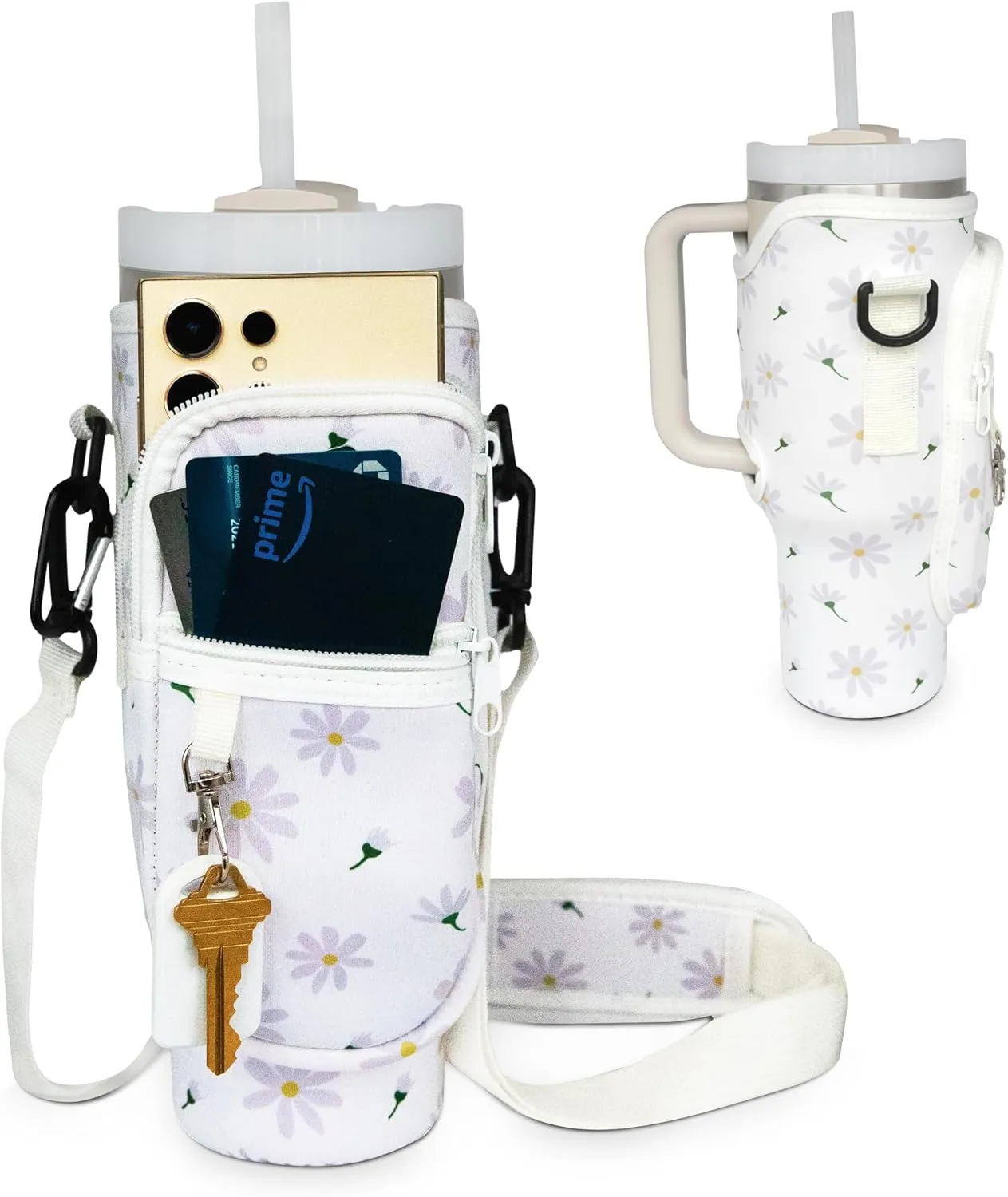 Stanley Cup 40oz Tumbler Crossbody Bag with Adjustable Strap, Zipper Pocket and Key Holder