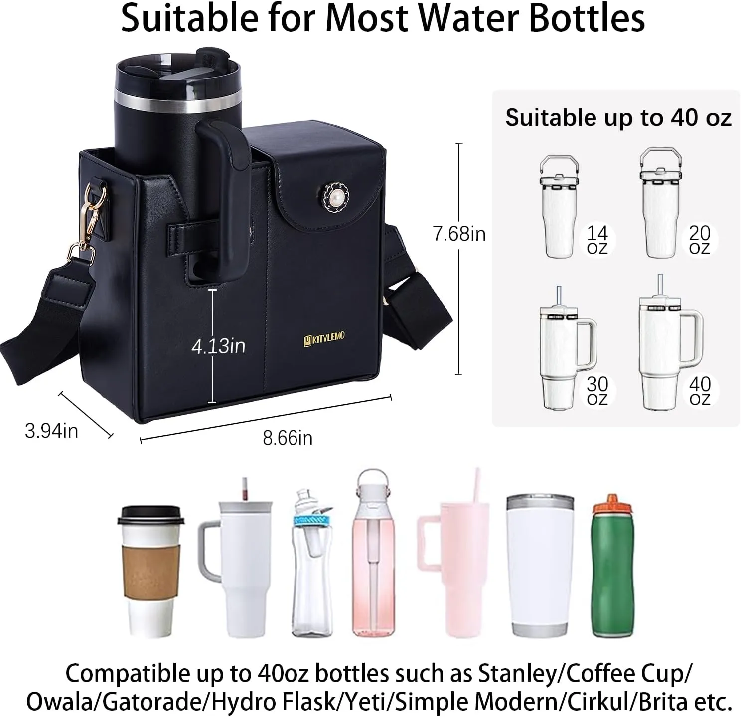Stanley Cup Purse for Stanley Cup Holder Bag, Portable Crossbody Water Cup Storage Bag, 40oz Purse Cup for Stanley Cup Bag