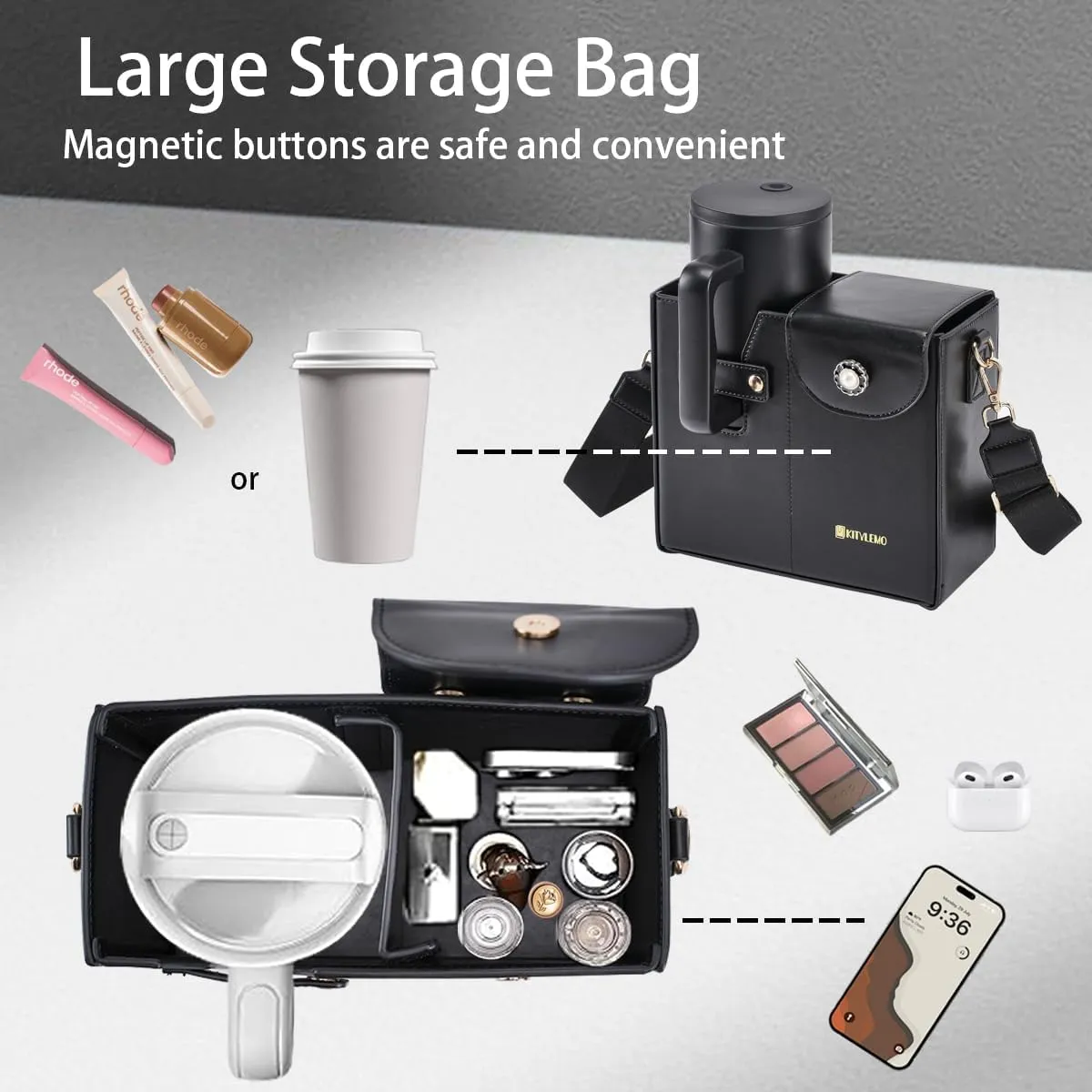Stanley Cup Purse for Stanley Cup Holder Bag, Portable Crossbody Water Cup Storage Bag, 40oz Purse Cup for Stanley Cup Bag