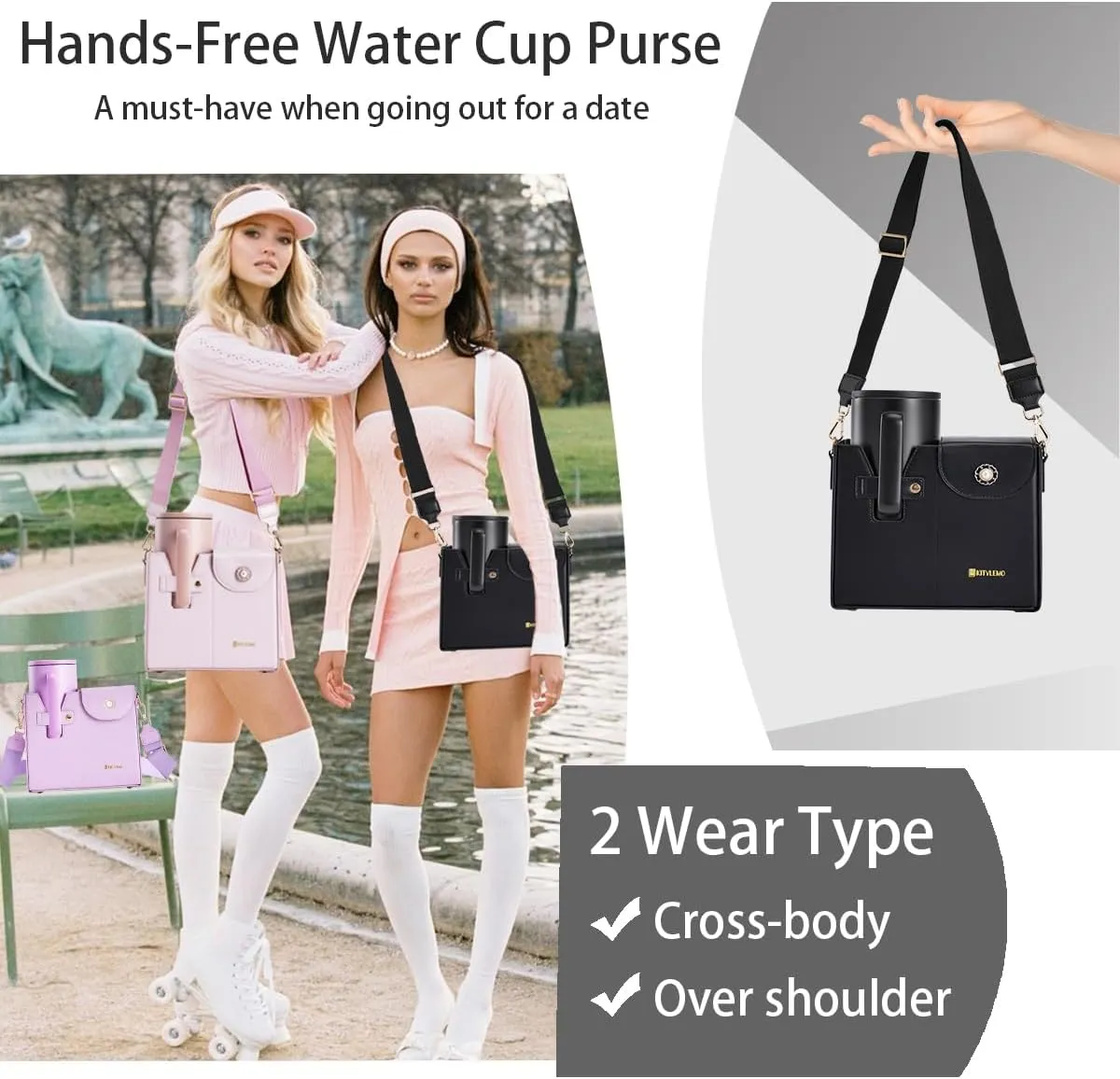 Stanley Cup Purse for Stanley Cup Holder Bag, Portable Crossbody Water Cup Storage Bag, 40oz Purse Cup for Stanley Cup Bag
