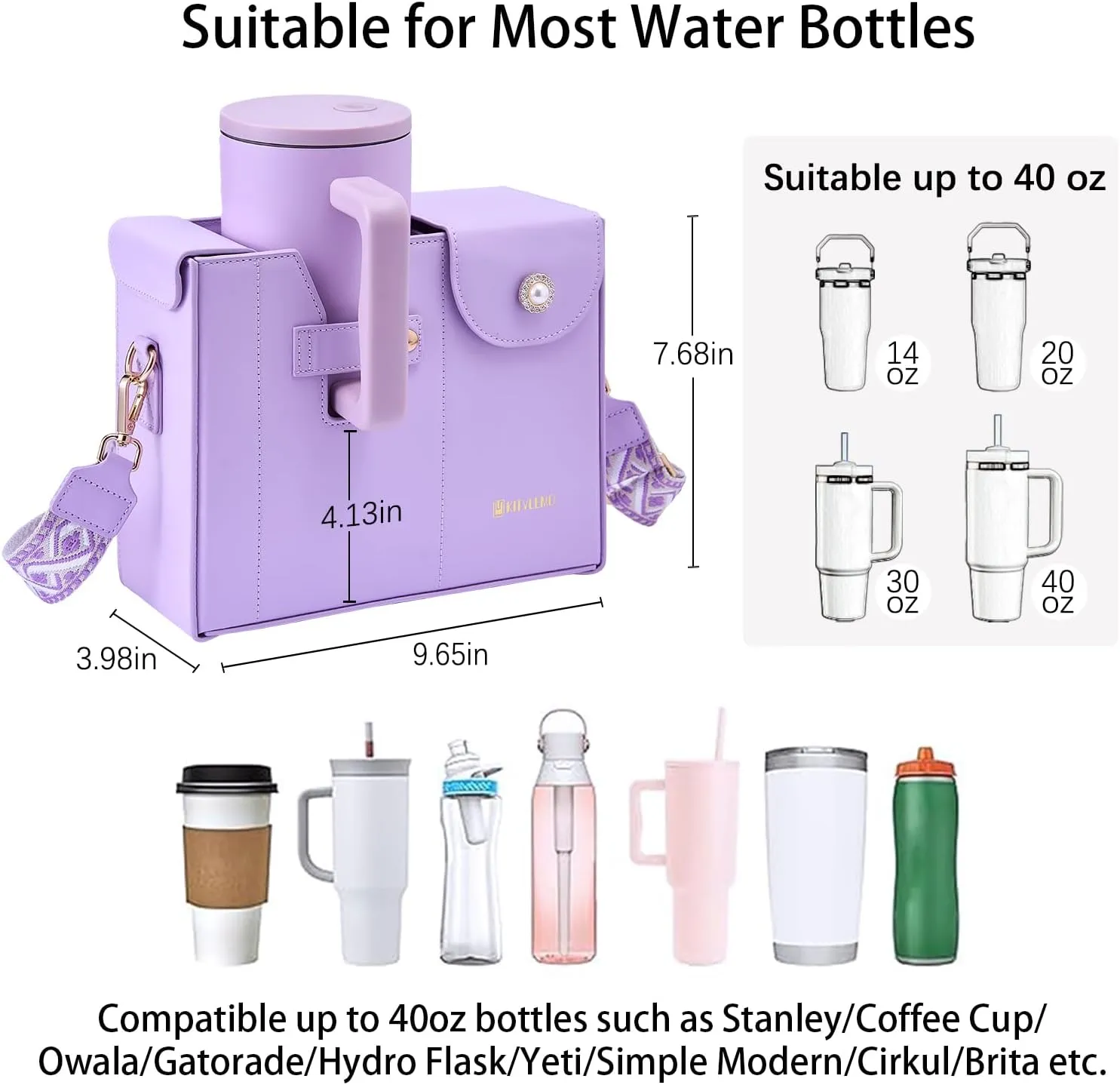 Stanley Cup Purse for water Bottle, Crossbody Water Cup Storage Bag Tumbler Purse Bag Water Bottle Carry Bag for Stanley Cup