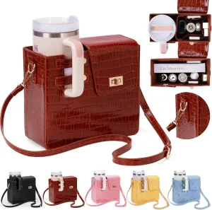 Stanley Outdoor Portable Crossbody Cup Storage Bag with Purse, Crossbody Bag for Stanley Bottle