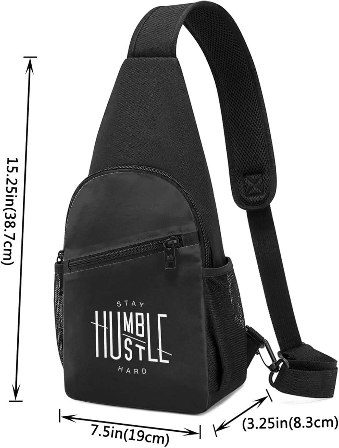 Stay Humble, Hustle Hard Unisex Chest Bag Lightweight Crossbody Shoulder Bag Travel Pocket