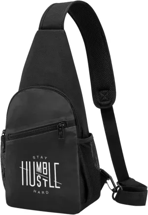 Stay Humble, Hustle Hard Unisex Chest Bag Lightweight Crossbody Shoulder Bag Travel Pocket