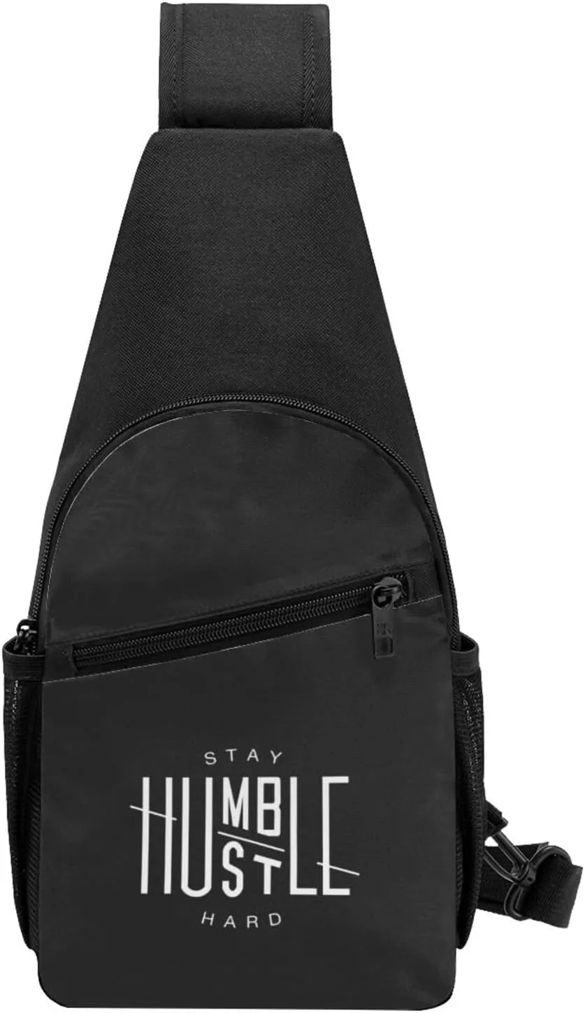 Stay Humble, Hustle Hard Unisex Chest Bag Lightweight Crossbody Shoulder Bag Travel Pocket