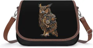 Steampunk Owl Printed Women's Crossbody Bags Novelty Purse Handbag Shoulder Bag For Women
