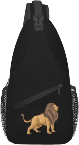 Strong Lions Crossbody Bags For Women Men Chest Backpack Gym Shoulder Bag Travel Outdoor Sports Casual Crossbody Bags