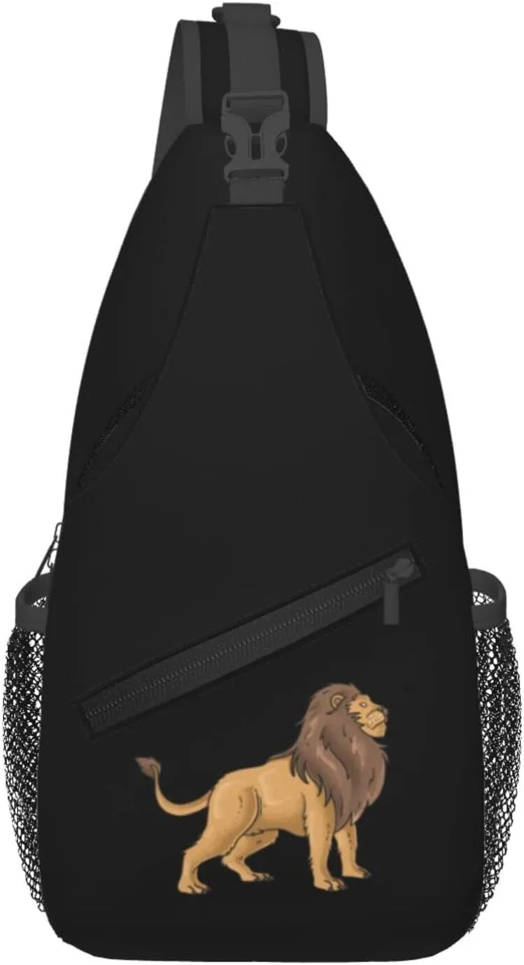 Strong Lions Crossbody Bags For Women Men Chest Backpack Gym Shoulder Bag Travel Outdoor Sports Casual Crossbody Bags