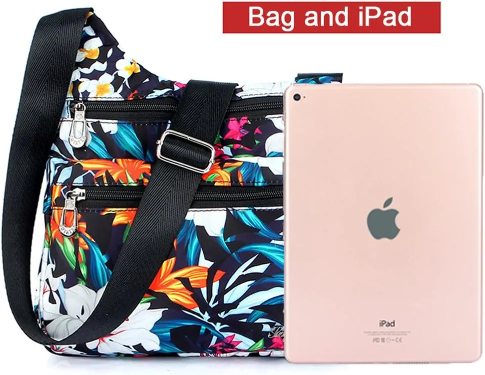 STUOYE Nylon Multi-Pocket Crossbody Purse Bags for Women Travel Shoulder Bag