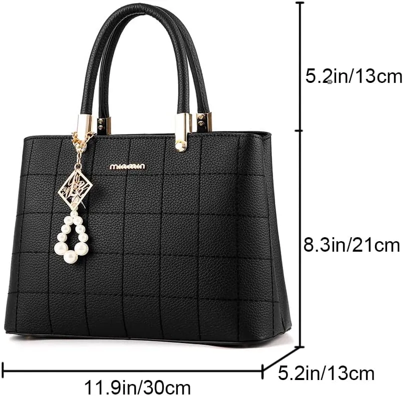 Stylish Womens Handbags Faux Leather Satchel Medium Tote Bags Top Handle Handbag Purse Crossbody Bag Shoulder Bag
