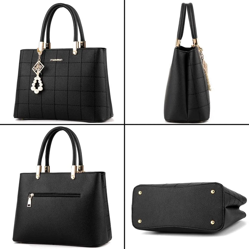 Stylish Womens Handbags Faux Leather Satchel Medium Tote Bags Top Handle Handbag Purse Crossbody Bag Shoulder Bag