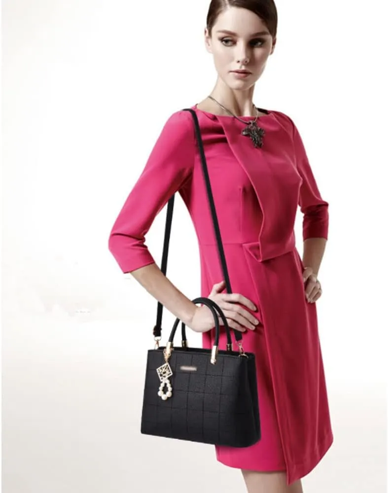 Stylish Womens Handbags Faux Leather Satchel Medium Tote Bags Top Handle Handbag Purse Crossbody Bag Shoulder Bag