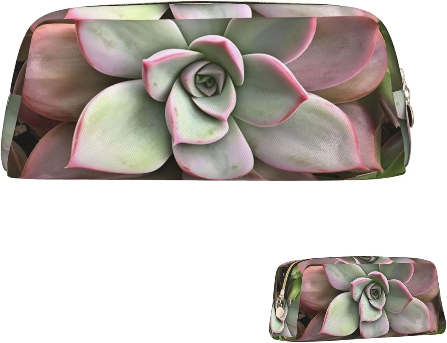 Succulent Botanical Makeup Bag for Women Men Travel Toiletry Bag Aesthetic Purse Pouch Large Pencil Case