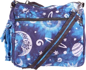 Sun Moon Planets and Stars Hippie Crossbody Shoulder Bag