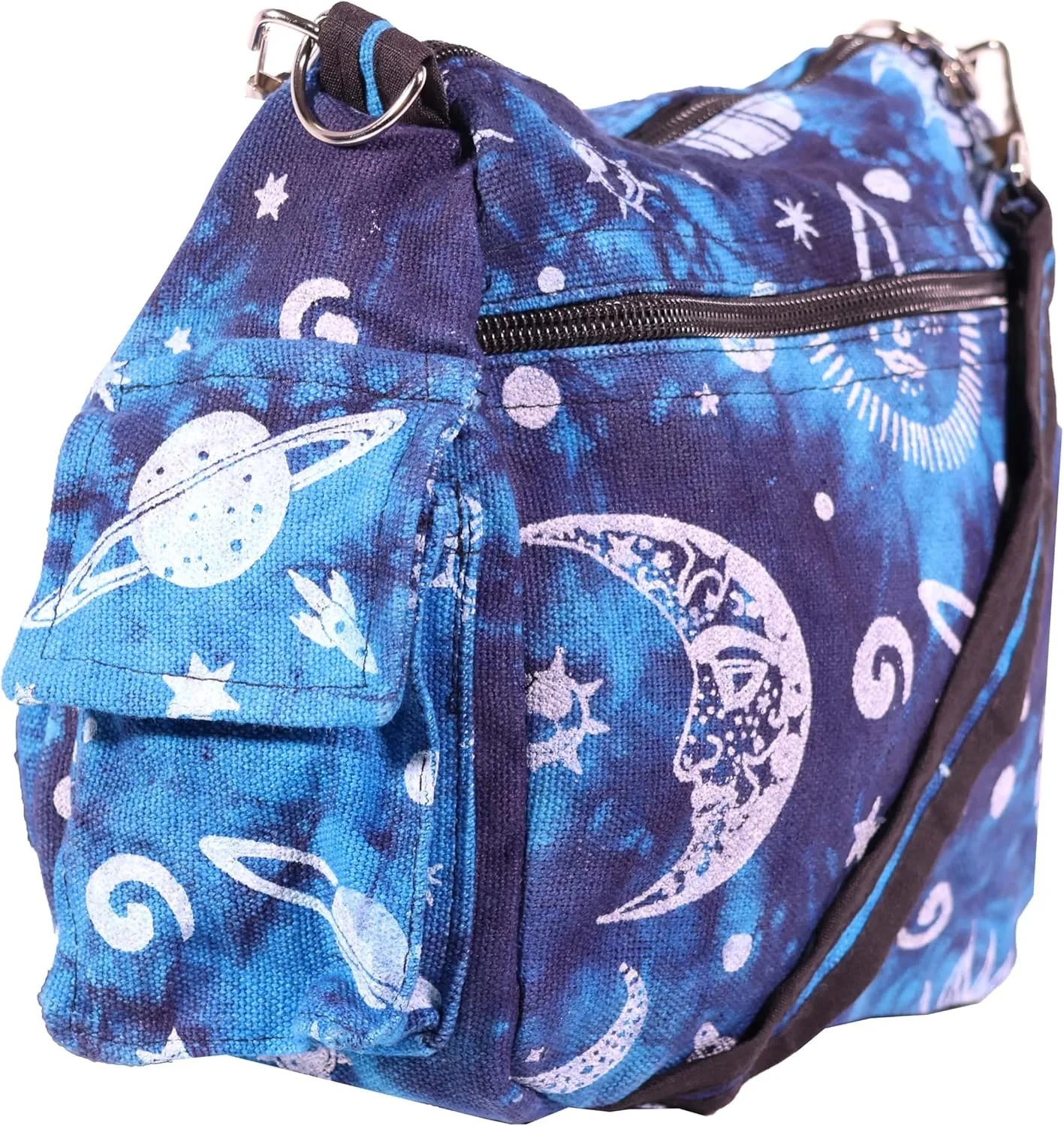 Sun Moon Planets and Stars Hippie Crossbody Shoulder Bag