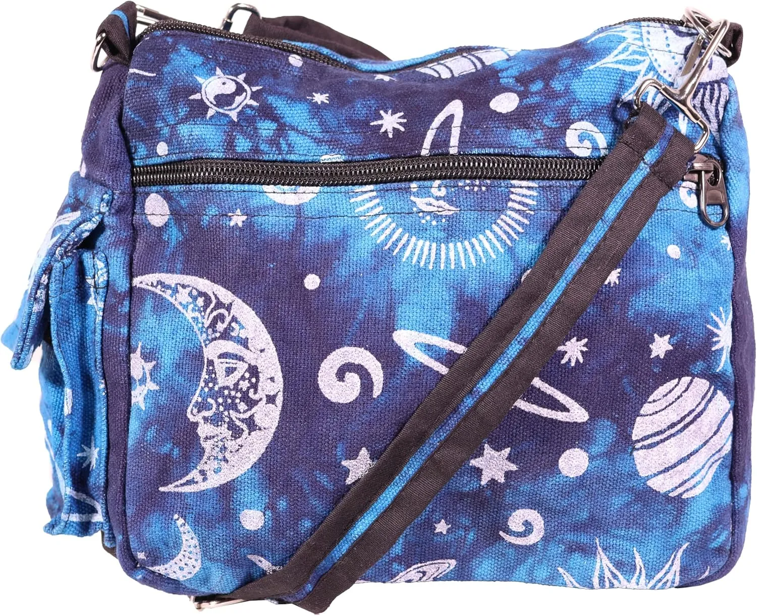 Sun Moon Planets and Stars Hippie Crossbody Shoulder Bag
