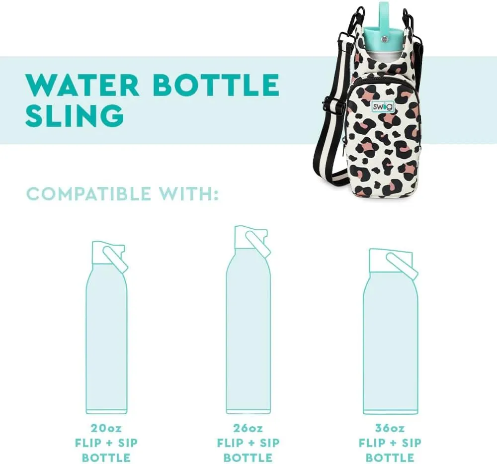 Swig Life Water Bottle Sling Bag, Water Bottle Holder with Adjustable Strap, Carrier Bag with Zippered Phone Pocket, Holds 36oz (Caliente)