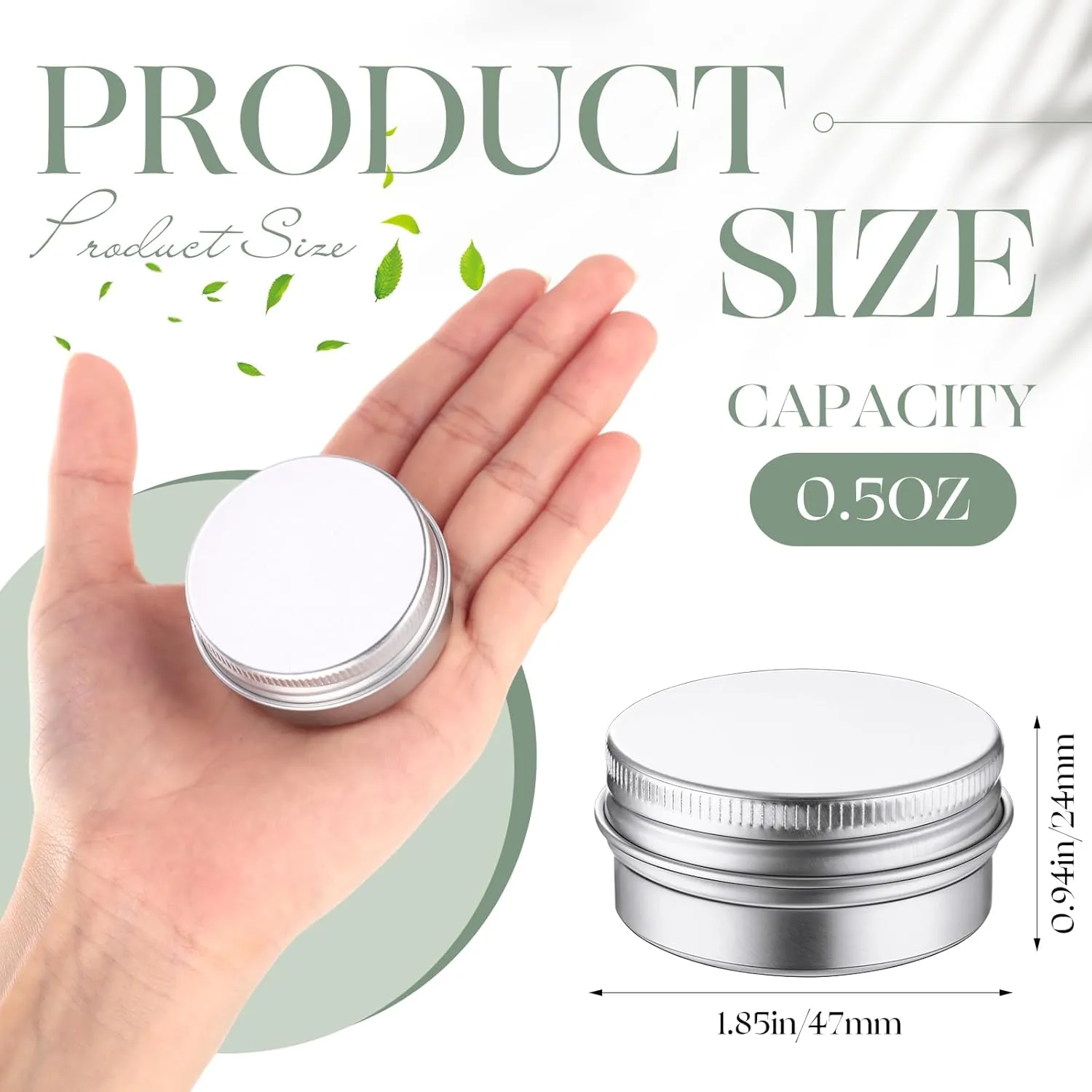 Tandefio 300 Pcs Aluminum Tin with Lids Round Metal Tin Jar Lip Balm Containers with Screw Top Lids Empty Travel Silver Cosmetic Sample Cans for DIY Salve Candle(1 oz)