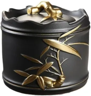 Tea Bag Organizer Tea Storage Container Bulk Tea Storage Jar Ceramic Sealed Jar Hand-painted Gold and Silver Tea Storage Jar Tea Storage Jar Tea Box Tea Organizer (Color : A, Size : Medium)
