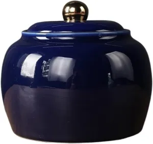 Tea Bag Organizer Tea Storage Container Creative Hand-painted Bulk Tea Storage Container Jar Ceramic Sealed Jar Home Retro Chinese Tea Set Single Jar Tea Organizer(B)