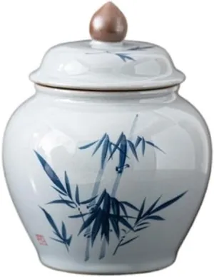 Tea Bag Organizer Tea Storage Container Creative Hand-painted General Jar Ceramic Tea Jar Large Sealed Jar Household Loose Tea Storage Container Tea Jar Tea Organizer (Color : B, Size : Medium)