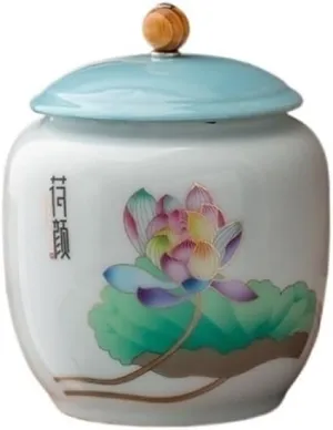 Tea Bag Organizer Tea Storage Container Creative Hand-painted Loose Tea Storage Jar Gift Box Chinese Retro Kitchen Food Sealed Jar Double Jar   Gift Box Tea Organizer