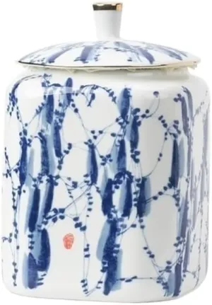 Tea Bag Organizer Tea Storage Container Creative Hand-painted Tea Storage Container Jar Ceramic Small Sealed Jar Storage Jar Retro Chinese Tea Set Single Jar Tea Organizer(B)