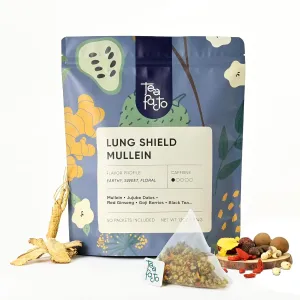 Tea Facto Lung Shield* Mullein and Body Renew* Soursop Tea Bags Whole Leaves Mullein Leaf Tea and Natural Refreshing Soursop - 50 Bulk Pack