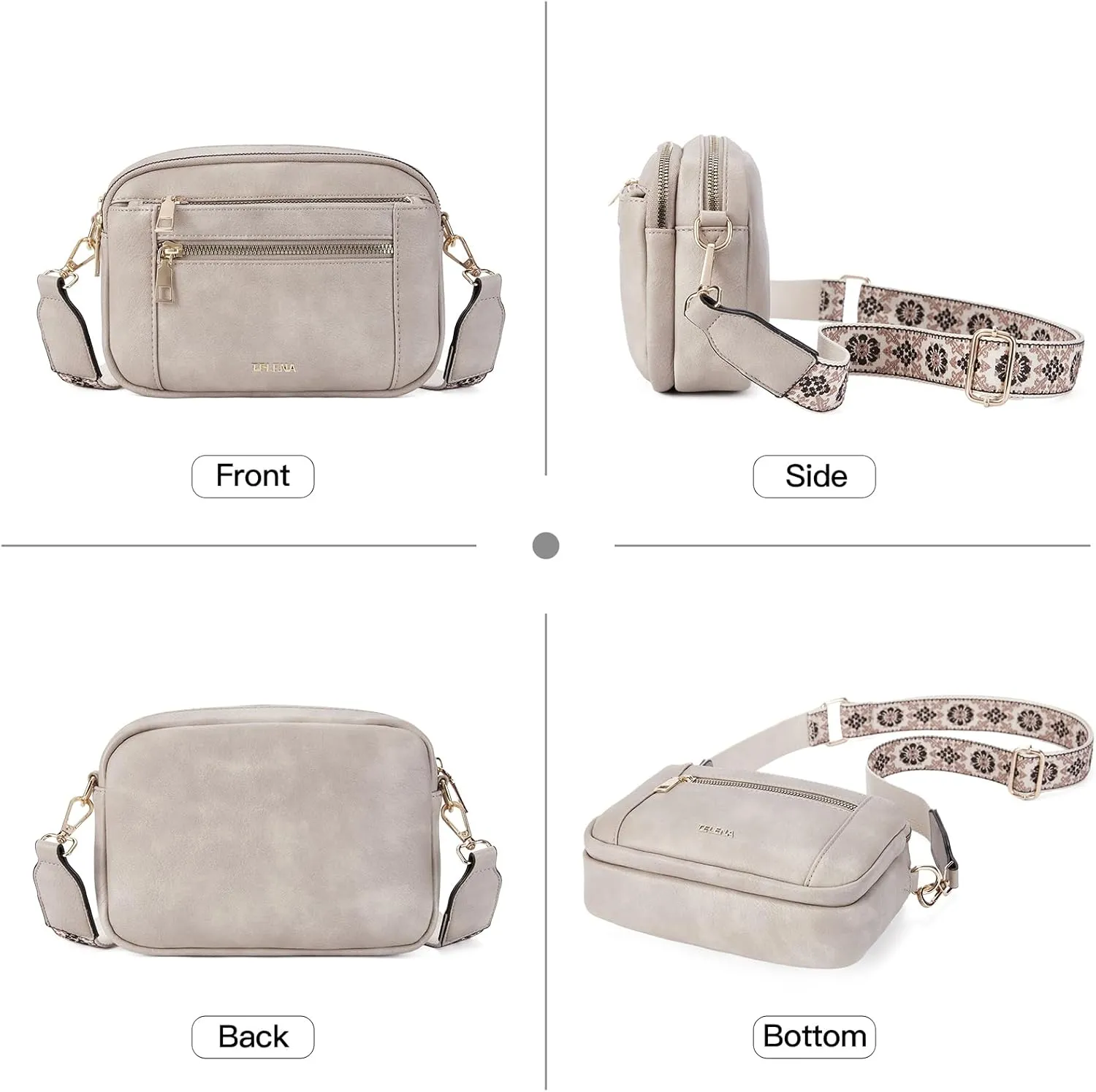 Telena Crossbody Purse for Women Small Crossbody Bags Trendy Vegan Leather with Adjustable Shoulder Strap