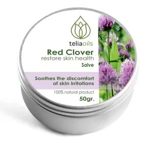 Teliaoils Natural Red Clover Salve - 100% Herbal Skin Care for Moisturization & Elasticity – All Skin Types – Non-GMO, Cruelty-free 1.7 oz