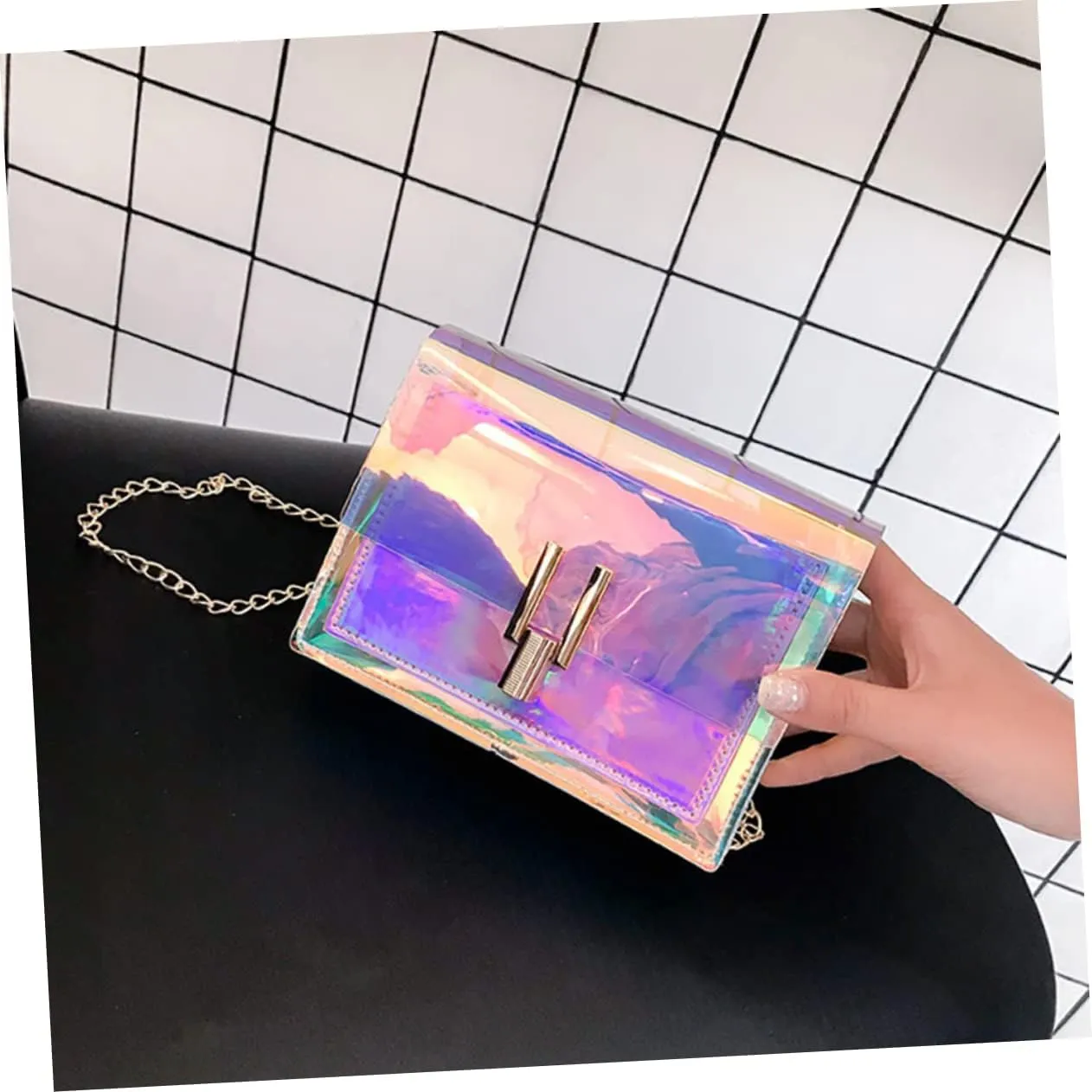TENDYCOCO 2pcs Clear Messenger Bag Ladies Wallet Sling Purse Transparent Waist Bag Rave Fanny Pack for Women Chain